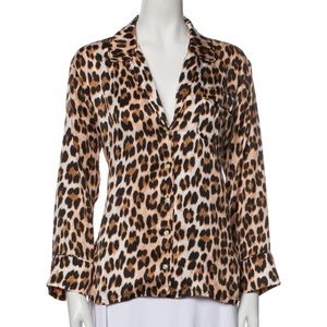 ICONS Animal Print Button-Down Pajama Top, Small